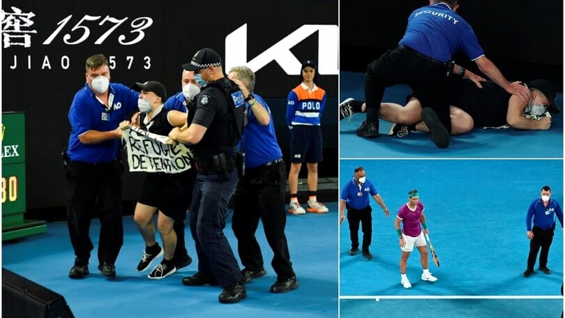 Invasione di campo agli Australian Open: si ferma la finale Nadal-Medvedev