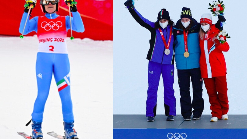 Brignone, grande festa a Pechino per l'argento nel gigante