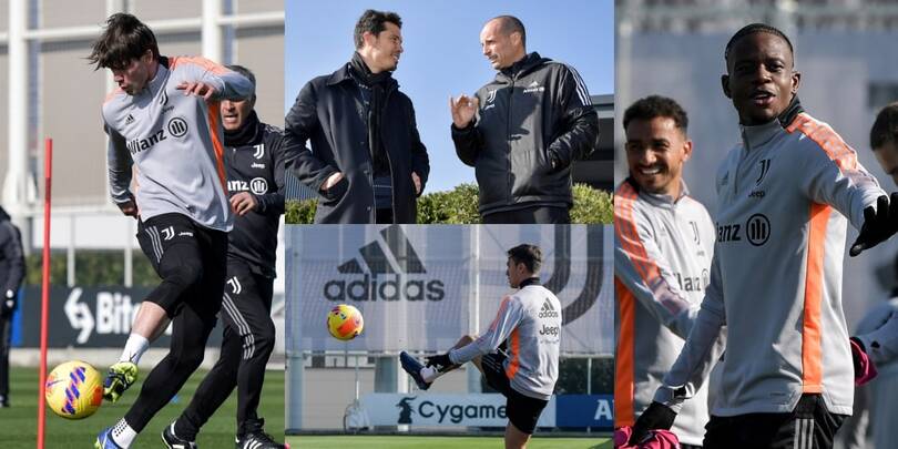 Juve, Vlahovic e Zakaria si scaldano per il primo derby in bianconero