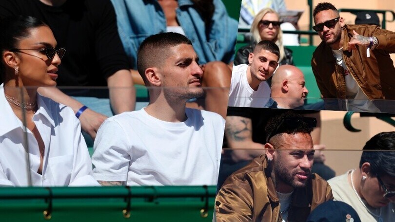 Verratti con la moglie Jessica e Neymar a Montecarlo