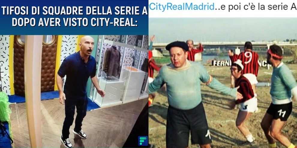 Ironia social sulla Serie A dopo la sfida stellare tra Manchester City e Real Madrid