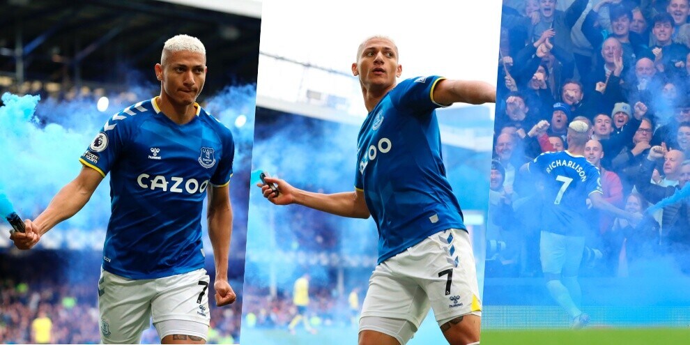 Richarlison lancia un fumogeno in Everton-Chelsea: è a rischio squalifica