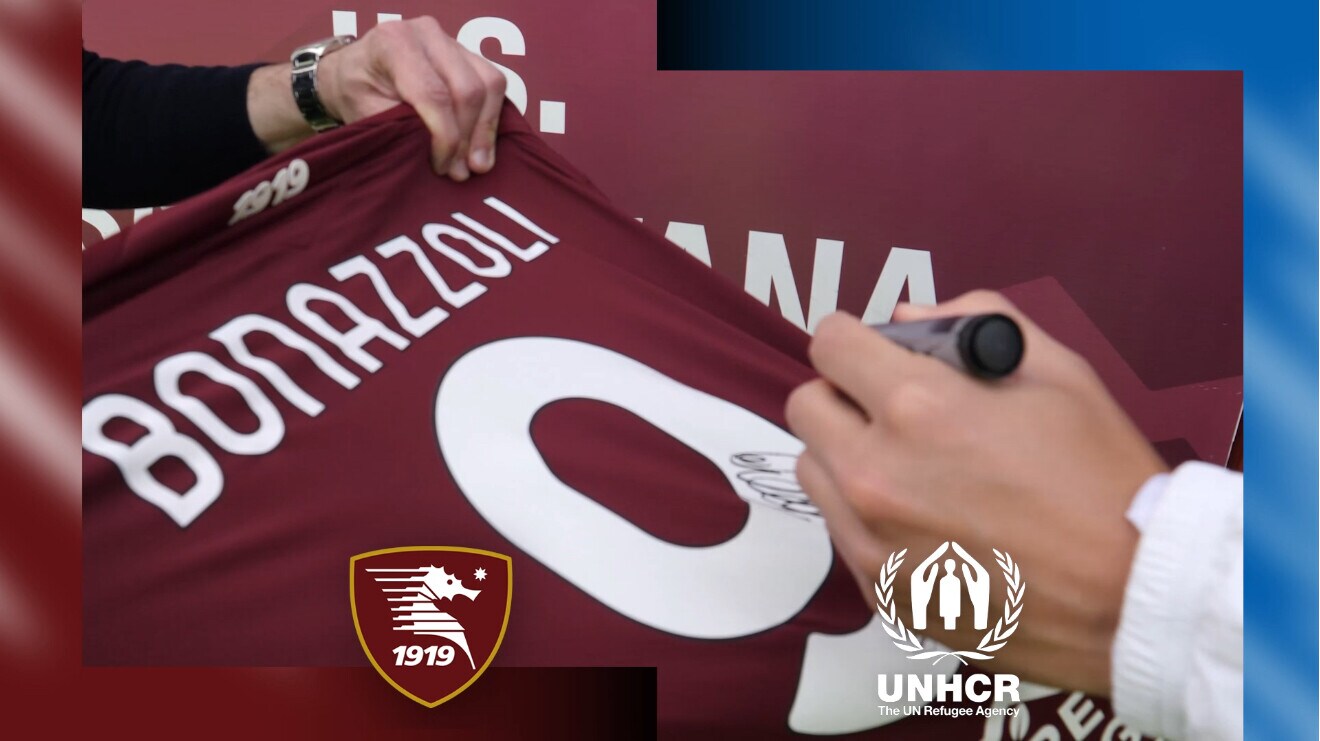 La Salernitana in campo con UNHCR per l'Afghanistan