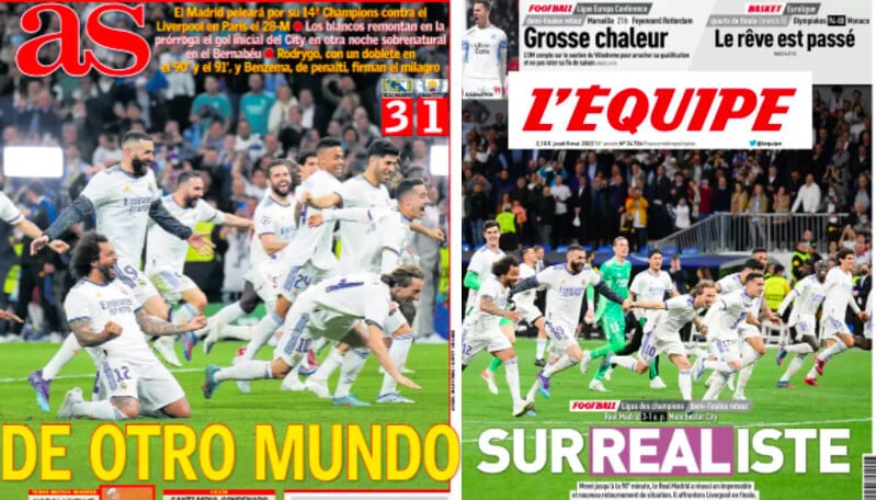 La stampa estera e la vittoria del Real Madrid: "Dell'altro mondo"