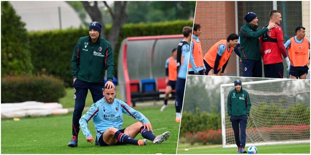 Mihajlovic guida l'allenamento del Bologna: emozione tra i giocatori