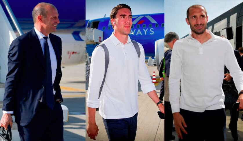 La Juve è arrivata a Roma, tra sorrisi e concentrazione