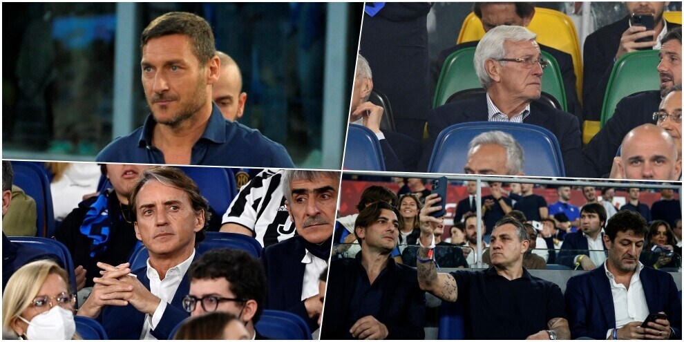 Juve-Inter, da Mancini a Lippi e Totti: quanti vip allo Stadio Olimpico!