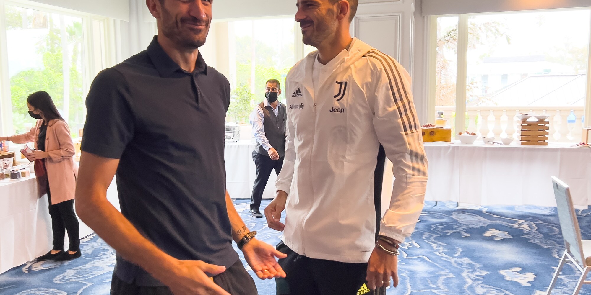 Juve, colazione con Chiellini: la visita di 'Re Giorgio'