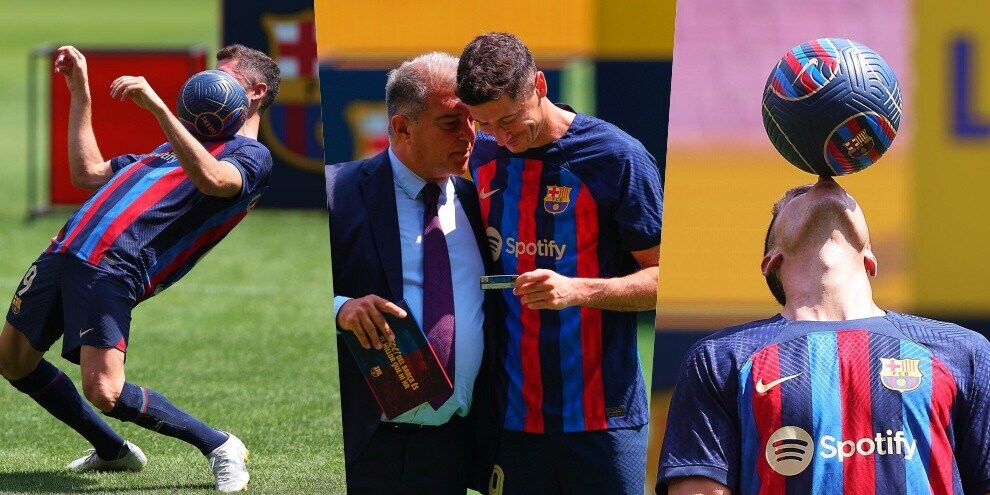 Barcellona, show di Lewandowski alla presentazione!