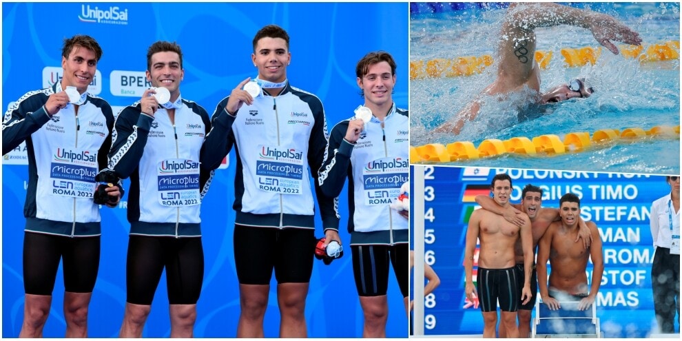 Europei, 4x200 sogno d'argento: quarta medaglia per l'Italia