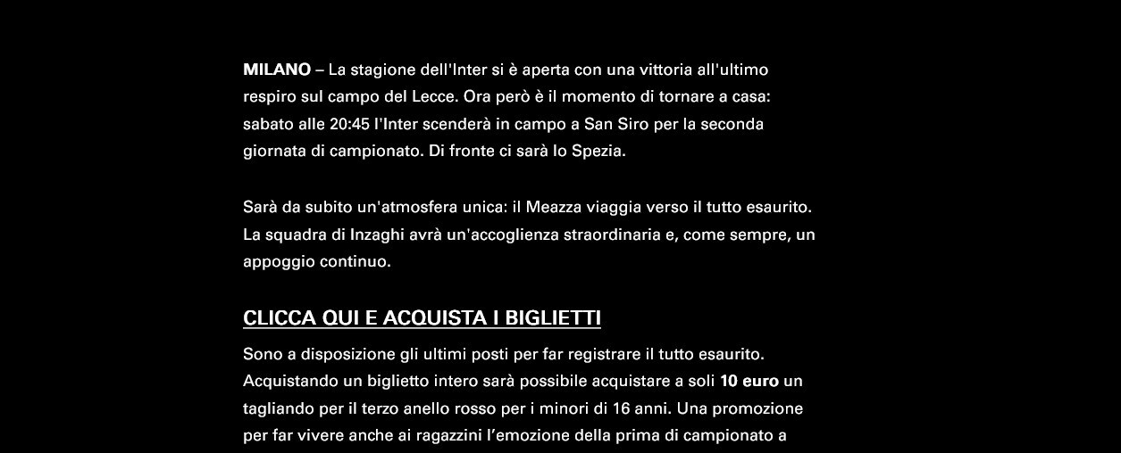 Inter-Spezia verso il tutto esaurito