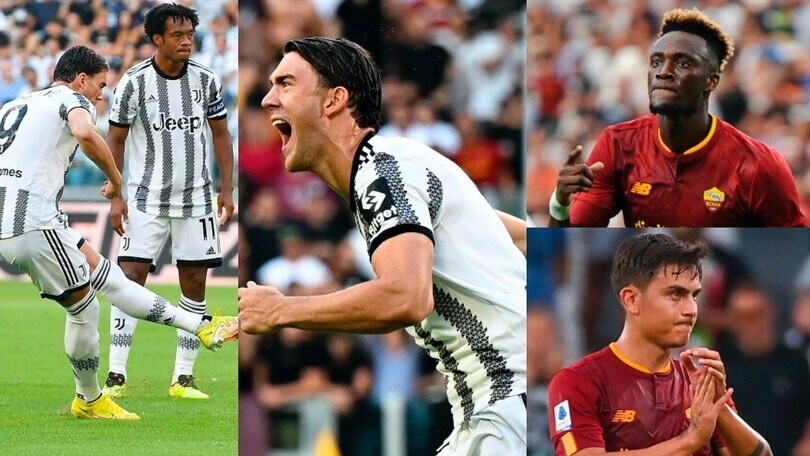 Vlahovic su punizione! Assist Dybala e gol Abraham: Juve-Roma 1-1