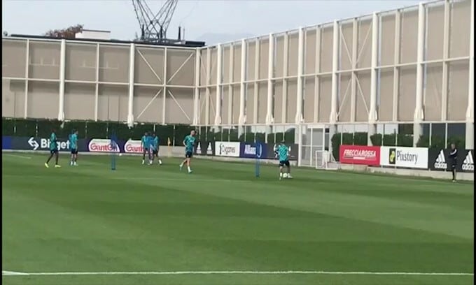 Juve, ecco Di Maria in campo durante la rifinitura