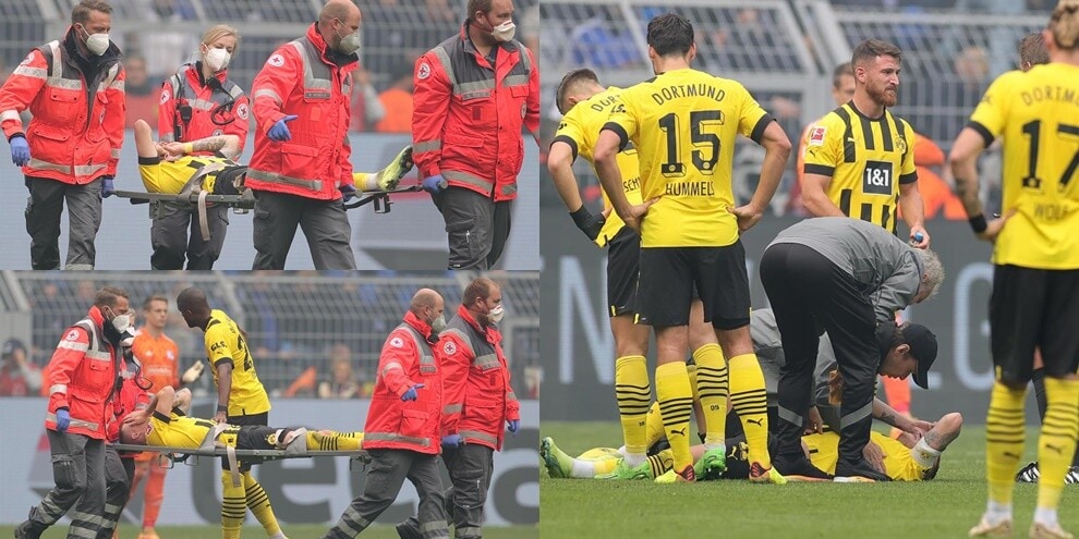 Reus ko in Dortmund-Schalke: esce in barella tra le lacrime