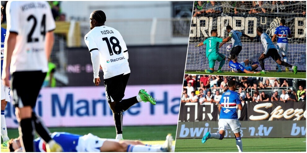 Nzola ribalta il derby: lo Spezia batte in rimonta la Samp