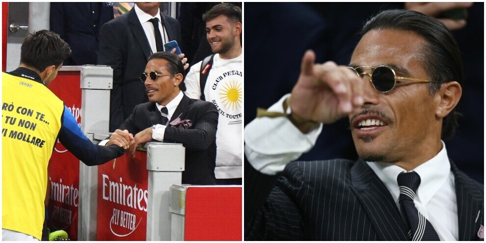 Milan-Napoli, c'è anche Salt Bae sugli spalti di San Siro