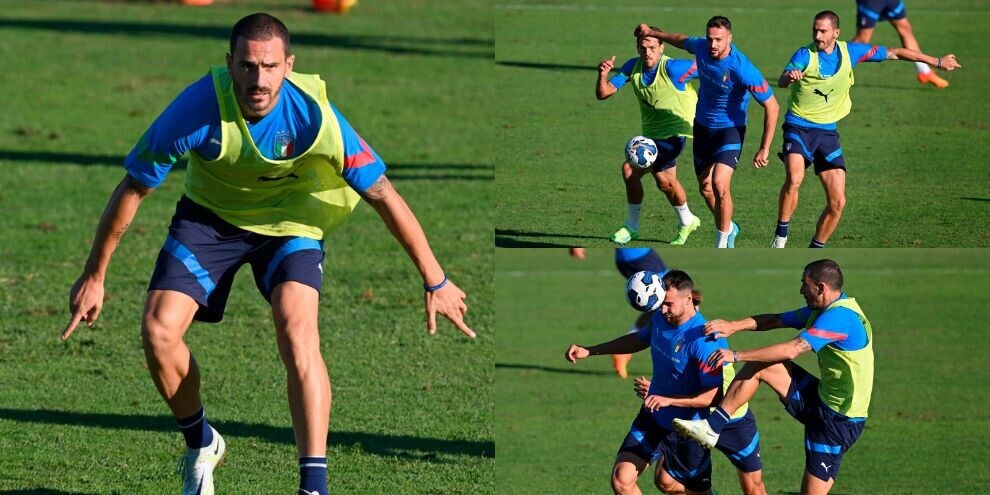 Italia, la carica di Bonucci in allenamento: l'Inghilterra si avvicina