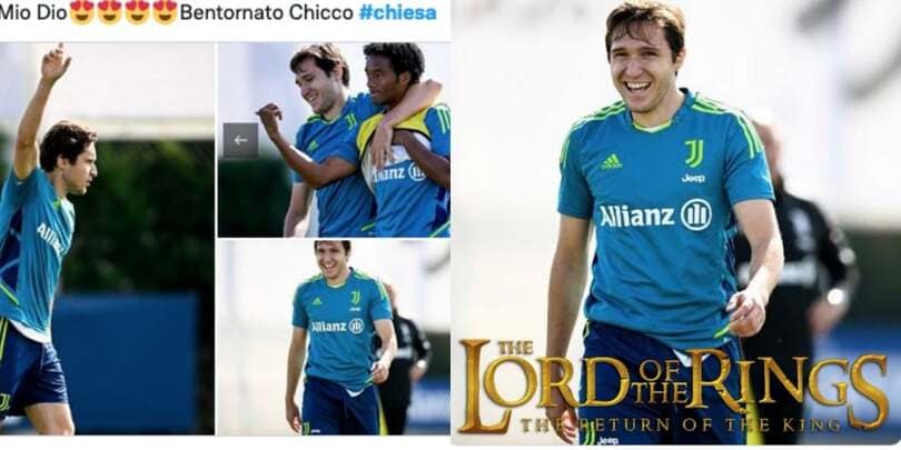 Il ritorno in campo di Chiesa fa esplodere di gioia i tifosi della Juve