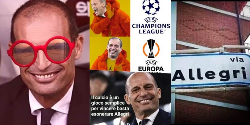 Juventus fuori dalla Champions: Allegri zimbello del web
