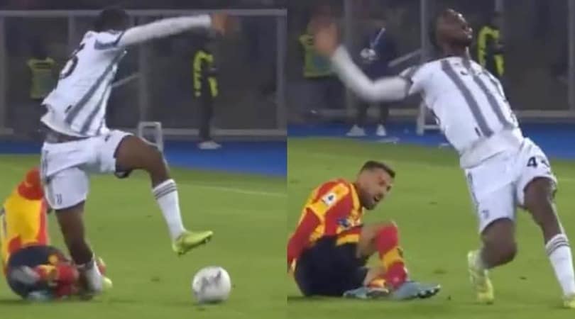 Lecce-Juventus, Iling infortunato: il brutto fallo di Di Francesco