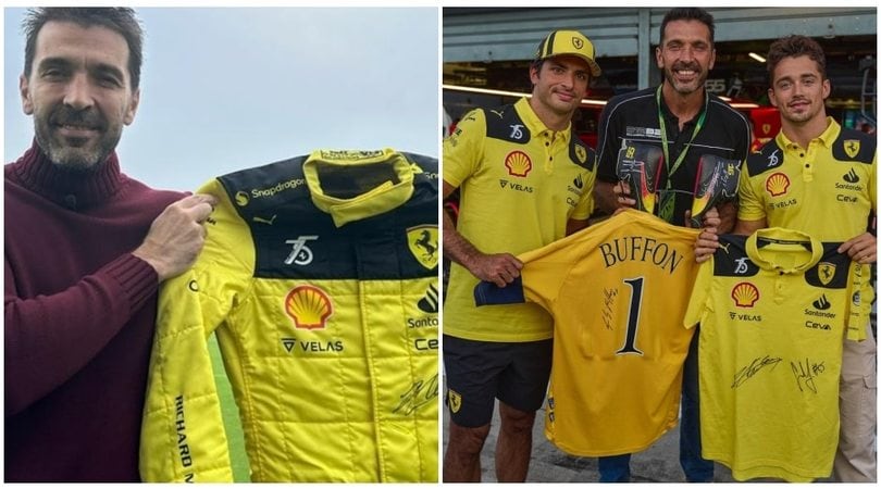 Buffon, Leclerc e il regalo giallo griffato Ferrari