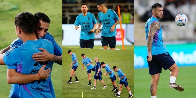 Argentina, Di Maria e Paredes ritrovano Dybala e Messi: che abbracci in allenamento!