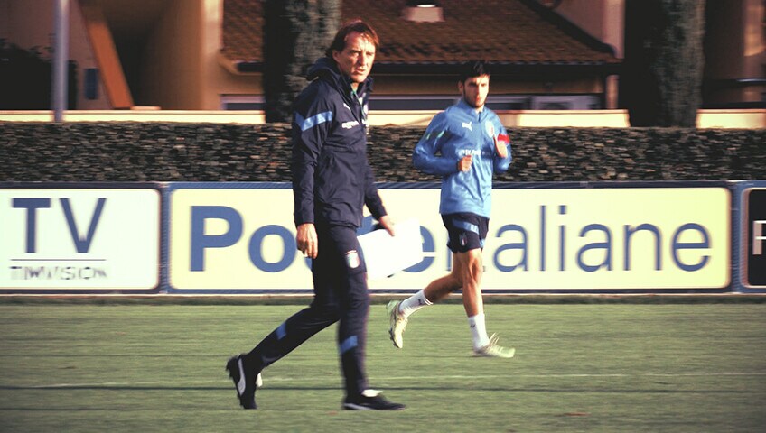 Azzurri in campo a Coverciano