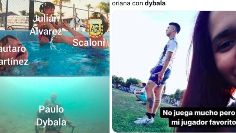 Argentina, Dybala mai in campo al Mondiale: le ironie sui social