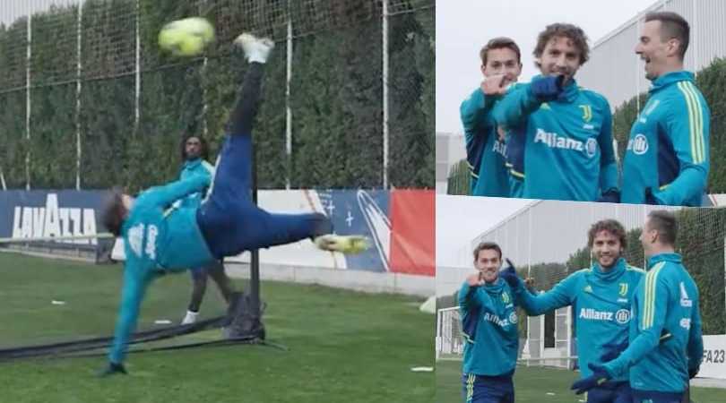 Locatelli show, rovesciata favolosa in allenamento: la fotosequenza