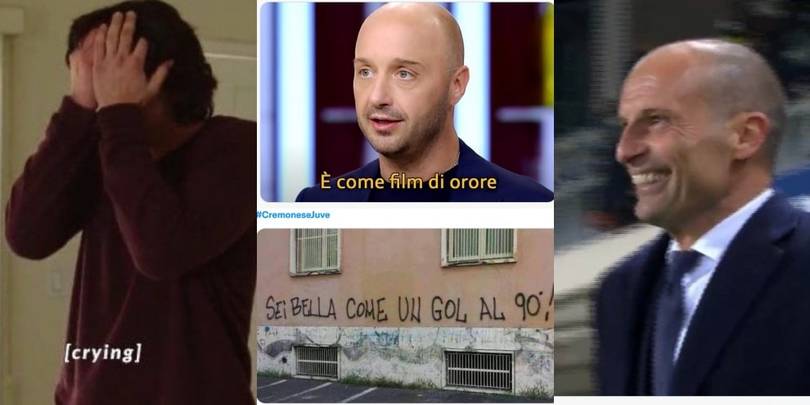 Cremonese-Juve, dalla disperazione alla goduria: le reazioni social