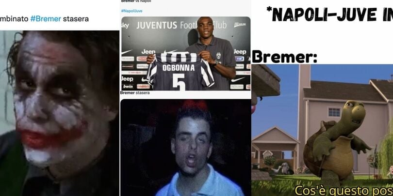 Juve horror a Napoli: Bremer diventa Ogbonna sui social