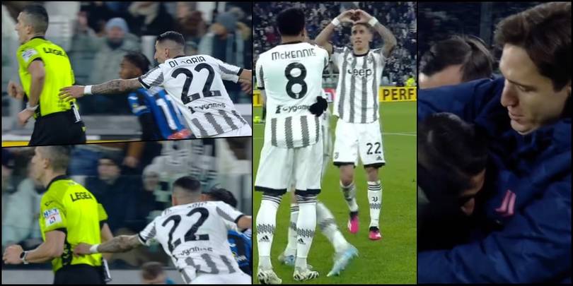 Juve-Atalanta, Di Maria show: rincorre l'arbitro, segna il rigore e esulta così