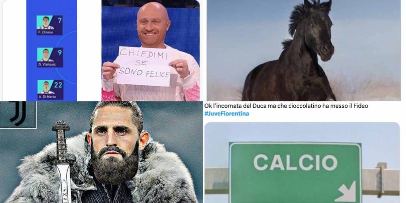 Rabiot cavallo pazzo, tridente meraviglia e Di Maria disegna calcio: Juve-Fiorentina sui social