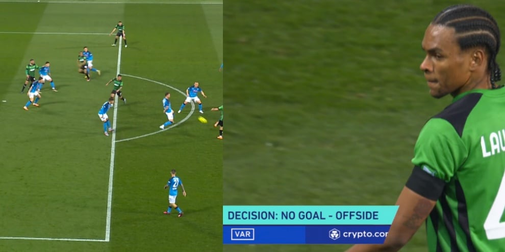 Sassuolo-Napoli: la sequenza del gol annullato a Laurienté
