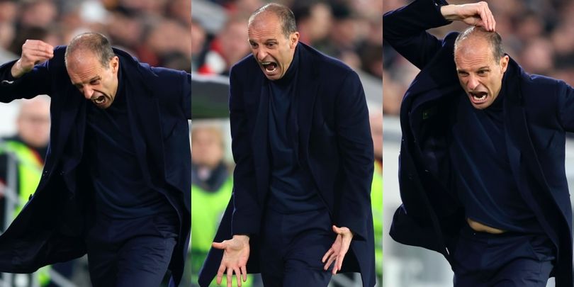 Allegri scatenato: la reazione in panchina durante Friburgo-Juve