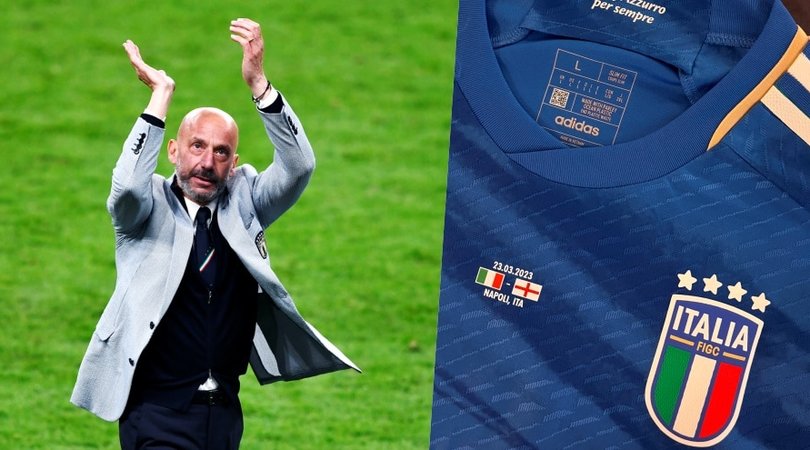 Italia-Inghilterra: l'omaggio azzurro a Vialli sulla maglia