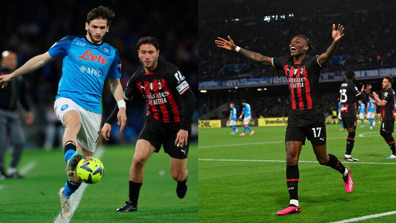 Pagelle Napoli-Milan: Kvaratskhelia in gabbia, finalmente Leao