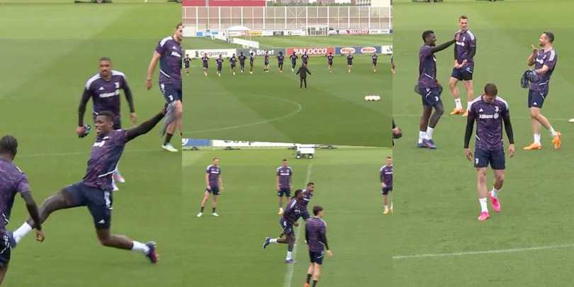 Juve, Pogba show nel torello. Allegri arriva per ultimo: la squadra applaude