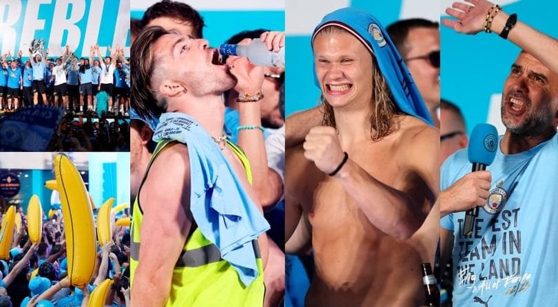 Triplete City, Grealish guida la festa ubriaco tra vodka e banane giganti