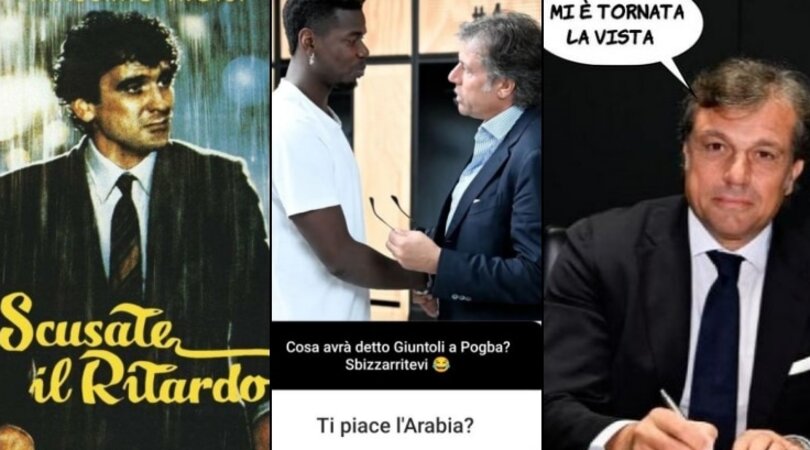 Giuntoli, Pogba, le ironie social sull'arrivo alla Juve e l'addio al Napoli...