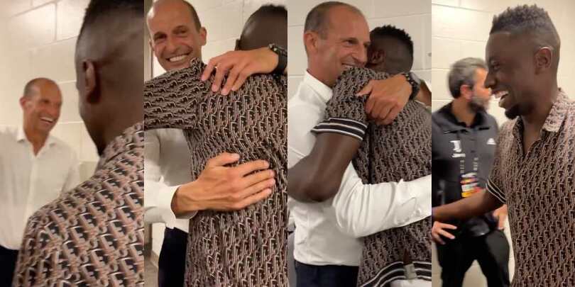 Allegri incontra Matuidi: reunion tra abbracci e sorrisoni