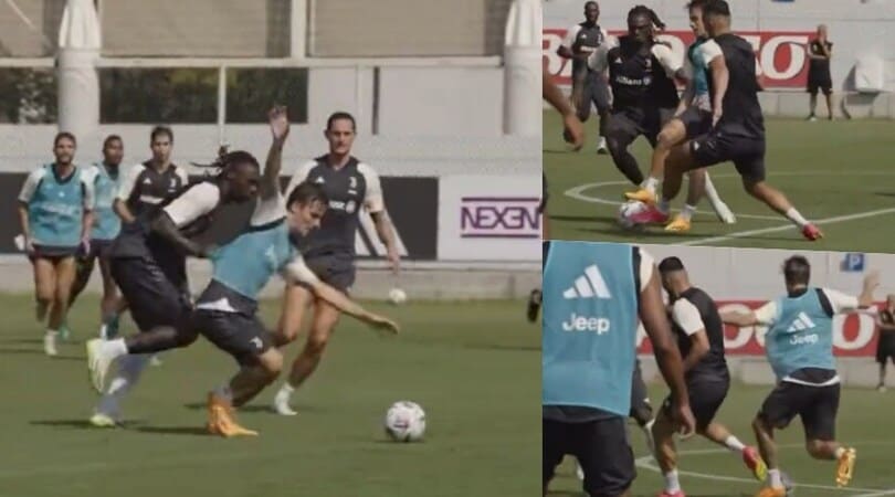 Fagioli, magia alla Zidane in allenamento: resta in piedi e...