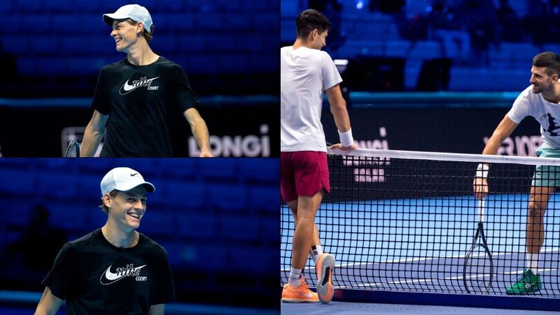 Sinner divertito, Djokovic scherza con Alcaraz: le Nitto ATP Finals si avvicinano
