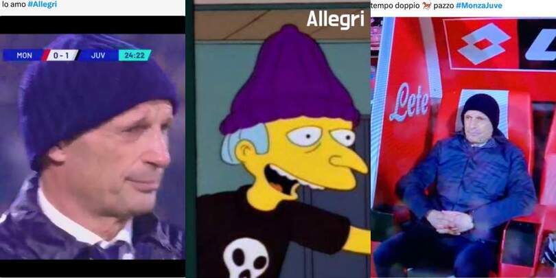 Allegri come Mr.Burns dei Simpson: il cappellino scatena i social