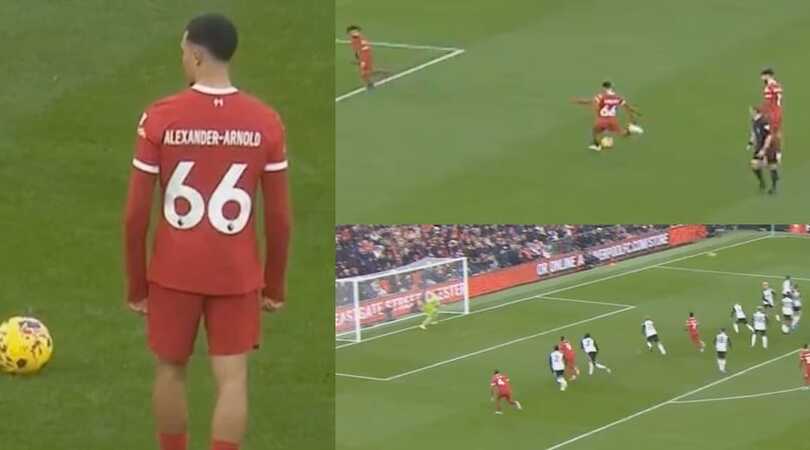 Alexander Arnold, la fisica della punizione perfetta: la reazione di Van Dijk è eclatante