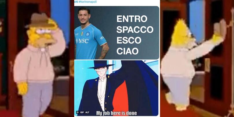 Mazzocchi come Nonno Simpson, esordio col Napoli e subito rosso: web scatenato