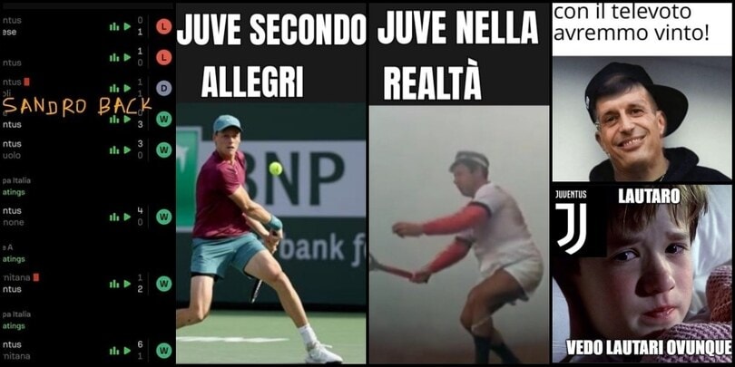 Juve-Udinese social: Allegri da Sinner a Fantozzi, Alex Sandro e Lautaro...