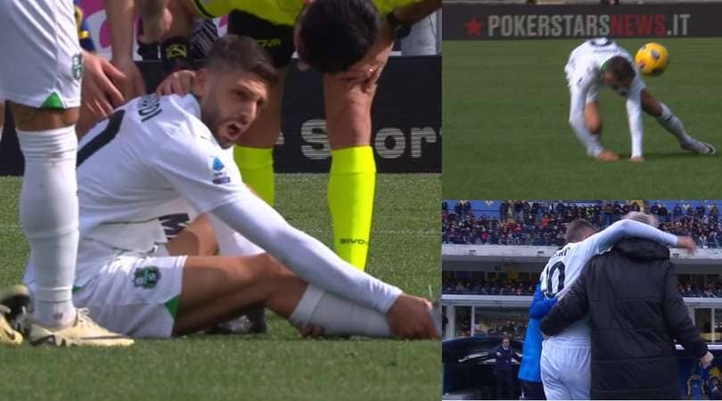 Berardi, la terribile sequenza dell'infortunio: dallo stop di petto alle lacrime