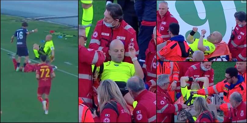 Guardalinee, ginocchio ko e via in barella! Cosenza-Catanzaro, cos'è successo