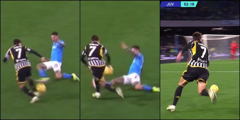 Chiesa, la gif di Napoli-Juve è il gioco di prestigio su Politano